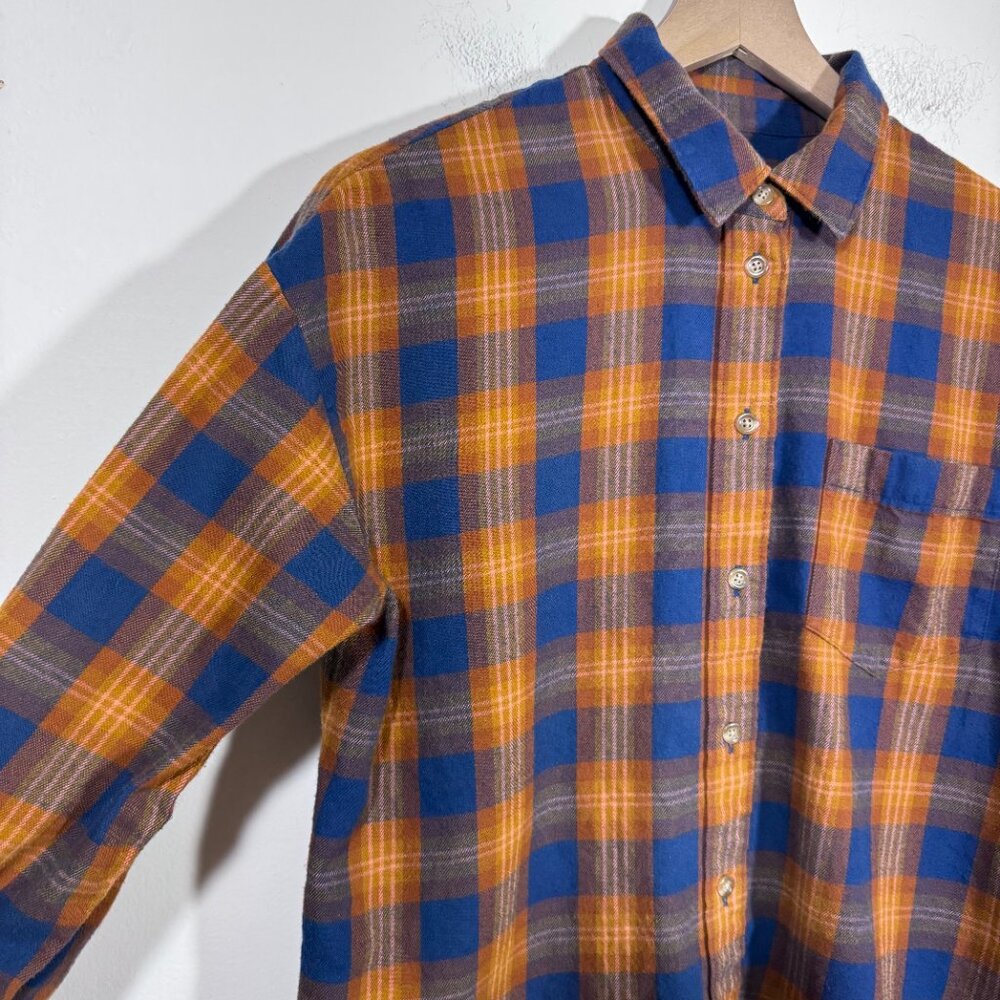 Madewell Soft Flannel Cotton Cropped Fit Westward Shirt in Ardan Plaid Sz M - Picture 4 of 7